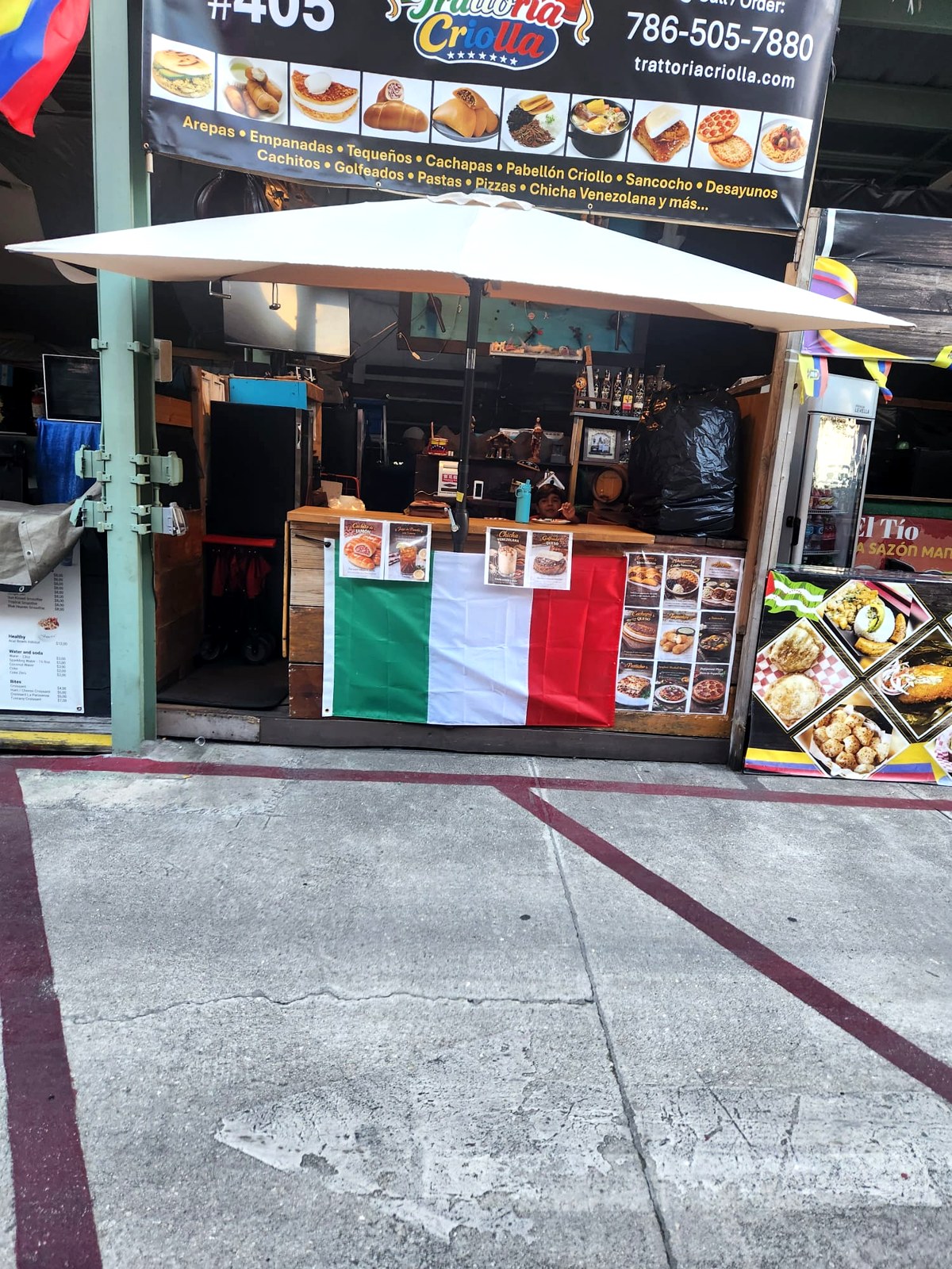 Trattoria Criolla booth at Yellow Green Farmers Market
