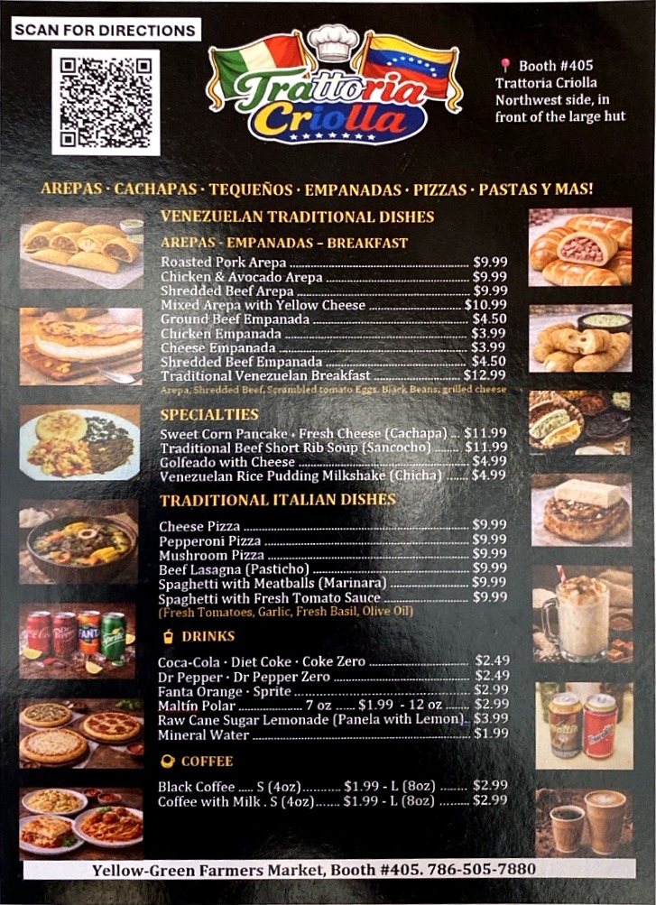 Trattoria Criolla English menu